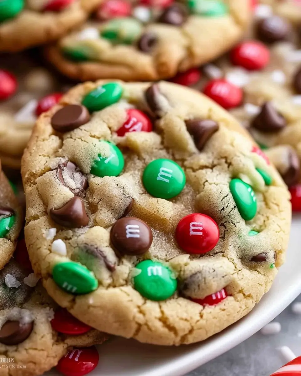 Christmas cookie recipes holiday: The Best Indulgent M&amp;M’s Chocolate Chip Cookies