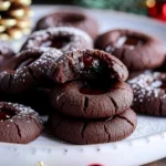 Christmas Cookie Recipes Holiday : Chocolate Thumbprint Cookies