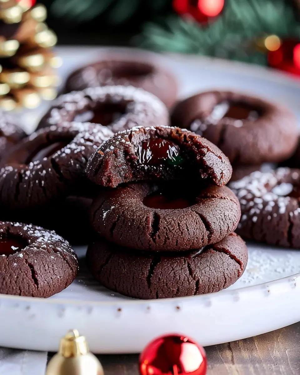 Christmas cookie recipes holiday: Indulgent Chocolate Thumbprint Treats