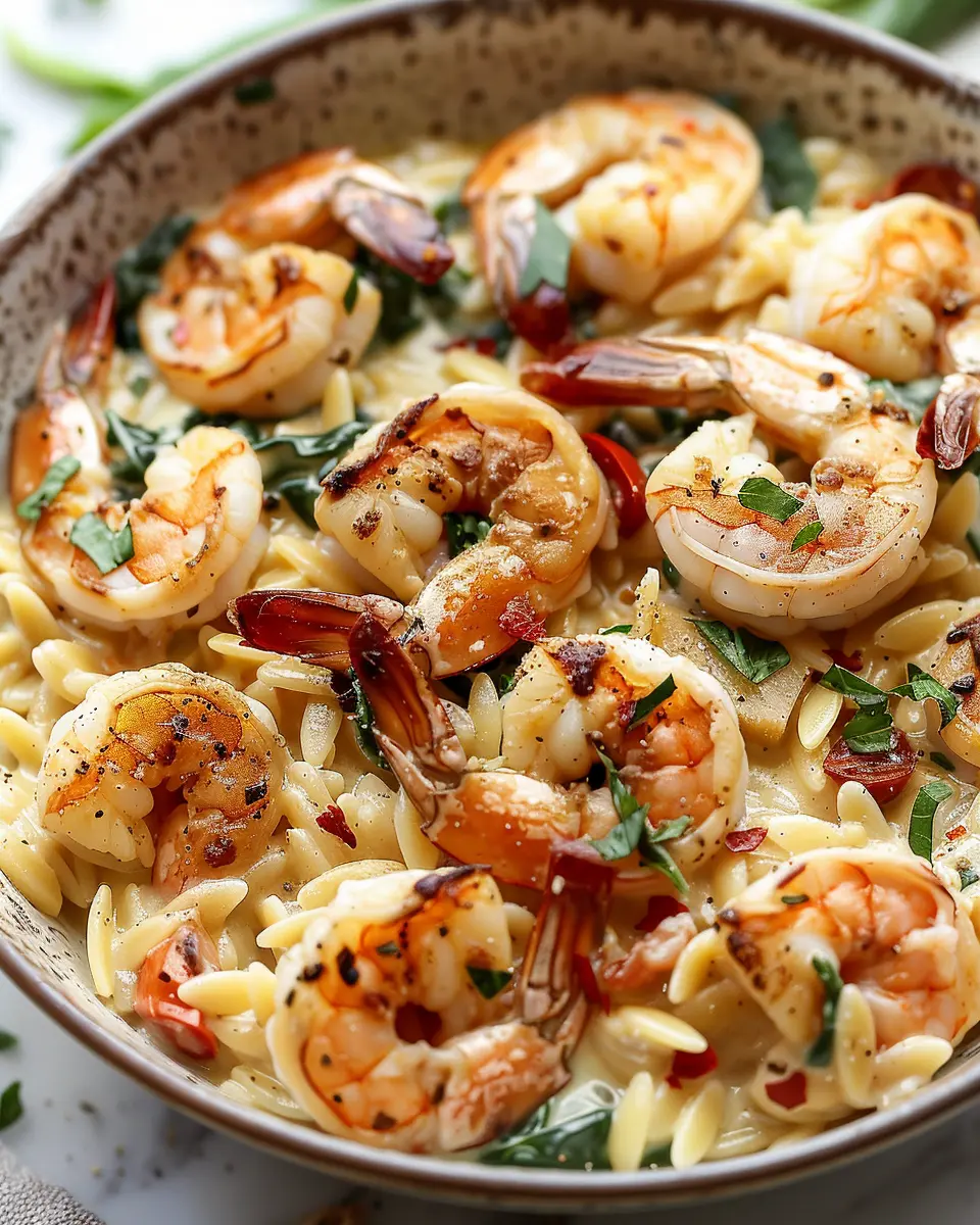 Creamy Tuscan Shrimp Orzo: Indulgent Comfort in Every Bite