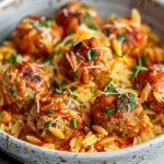 Chicken Meatballs with Orzo