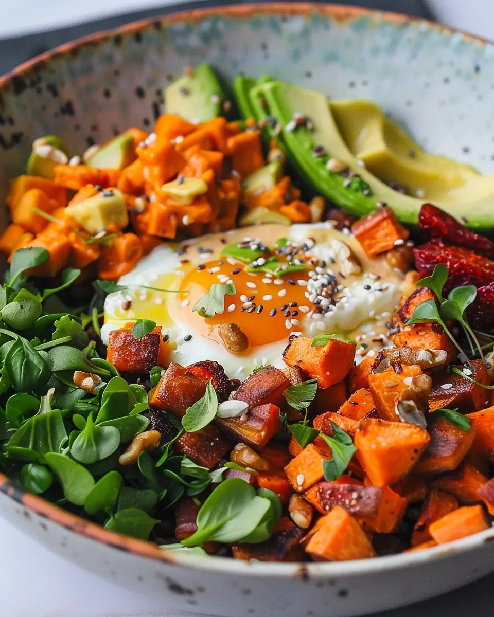 Breakfast bowl recipes: Indulgent Sweet Potato Breakfast Bowl with Turkey Bacon