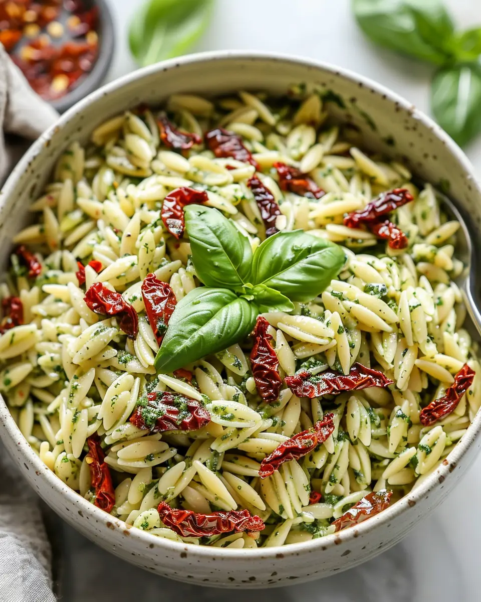 Pesto Orzo Salad with Sun-Dried Tomatoes: Easy Summer Delight