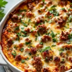 breakfast bowl recipes : High Protein Cottage Cheese Turkey Sausage Breakfast Casserole
