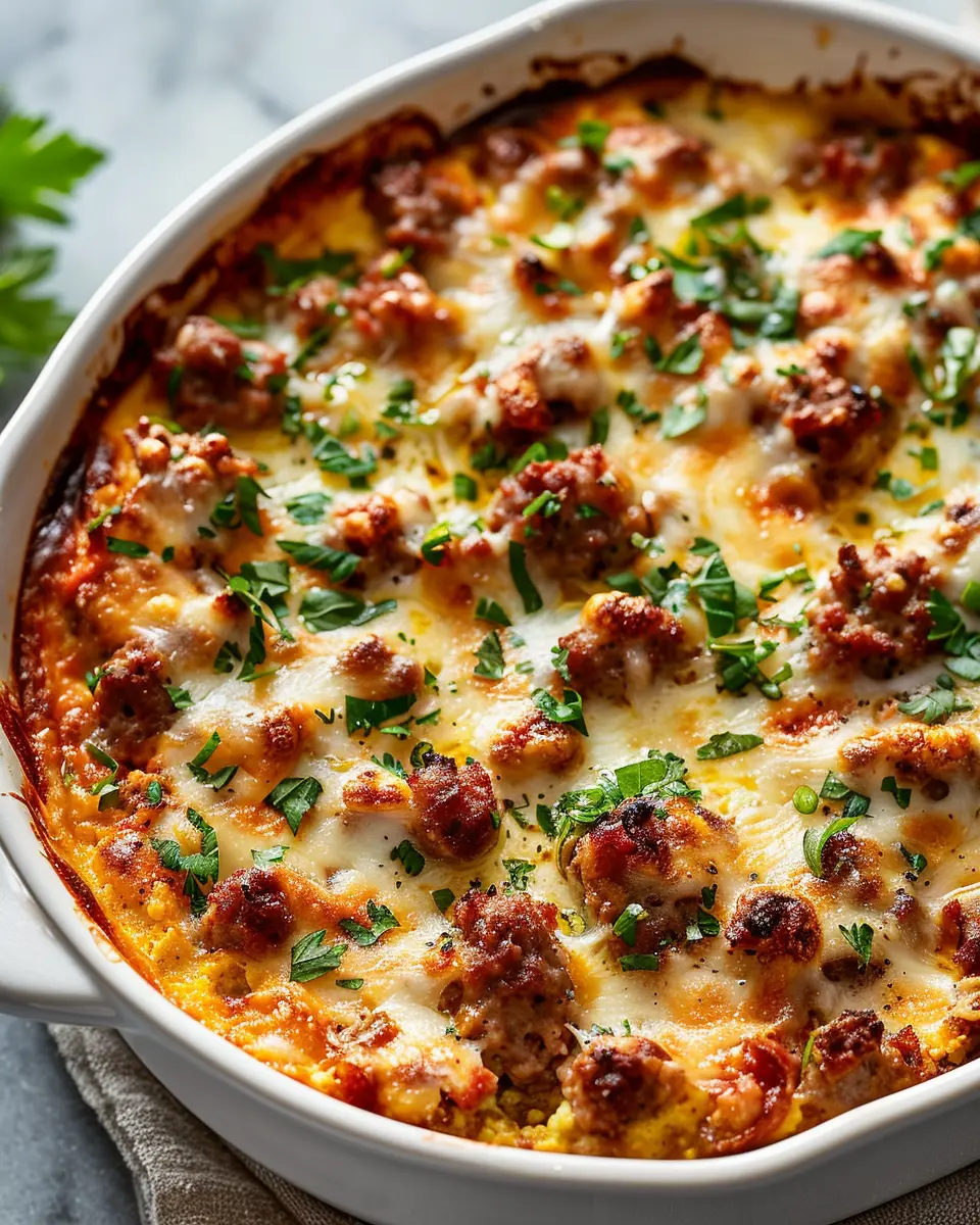 Breakfast Bowl Recipes: High Protein Turkey Sausage Casserole Delight