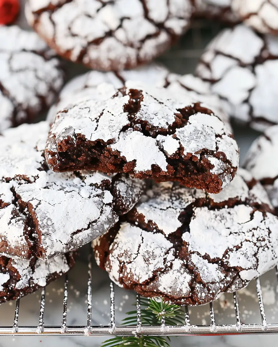 Christmas Cookie Recipes Holiday: Indulgent Gluten-Free Chocolate Crinkle Cookies Dairy Free Too