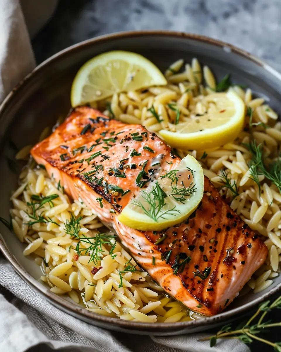 One-Skillet Salmon and Lemon Orzo: Easy, Flavorful Weeknight Delight