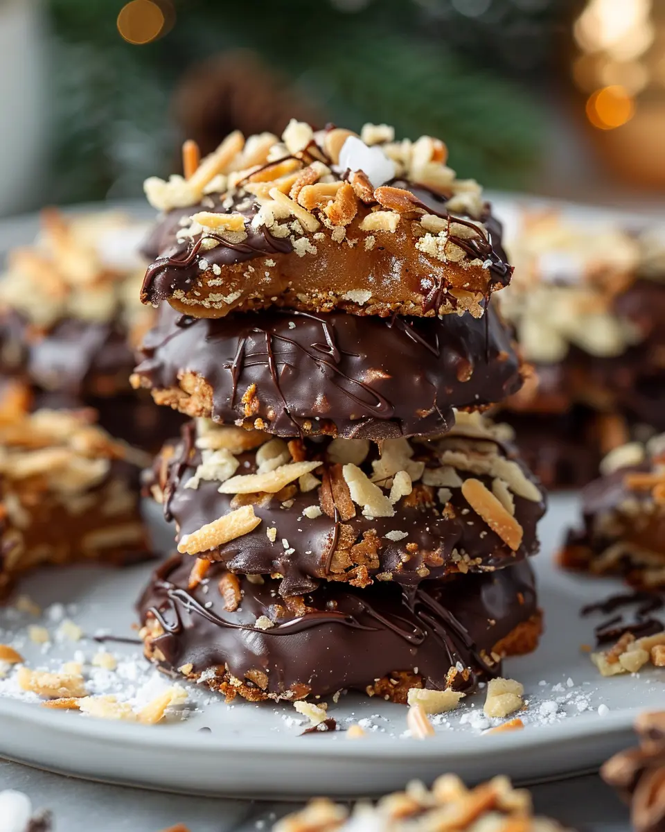Christmas Cookie Recipes Holiday: No-Bake Samoa Cookies Delight