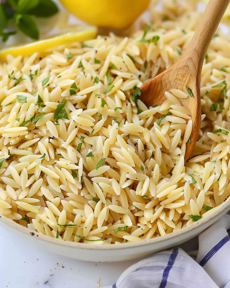 Lemon Orzo Delight: Easy Recipe with Turkey Bacon and Chicken Ham