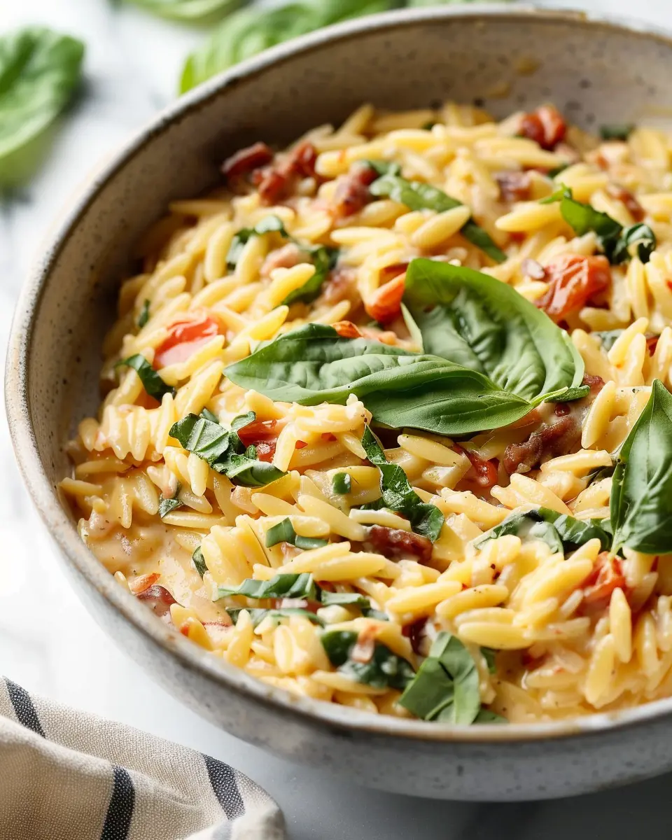 Creamy Tuscan Orzo with Turkey Bacon: A Cozy Comfort Dish