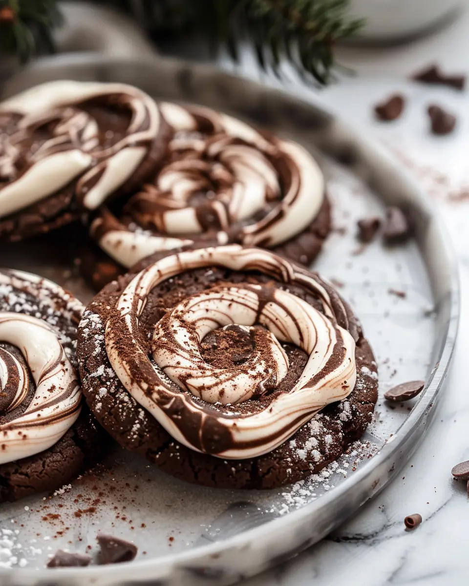 Christmas cookie recipes holiday: Indulgent Chocolate Marshmallow Swirl Cookies in 50 Minutes