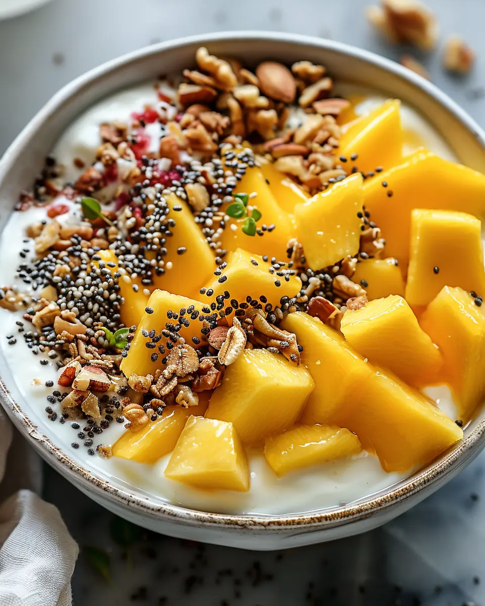 breakfast bowl recipes: Healthy Mango Yogurt Bowl for a Fresh Start