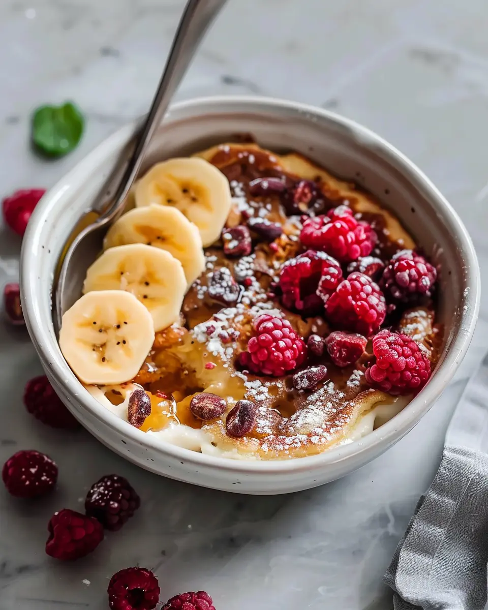 breakfast bowl recipes: Easy Protein Pancake Bowl with Turkey Bacon