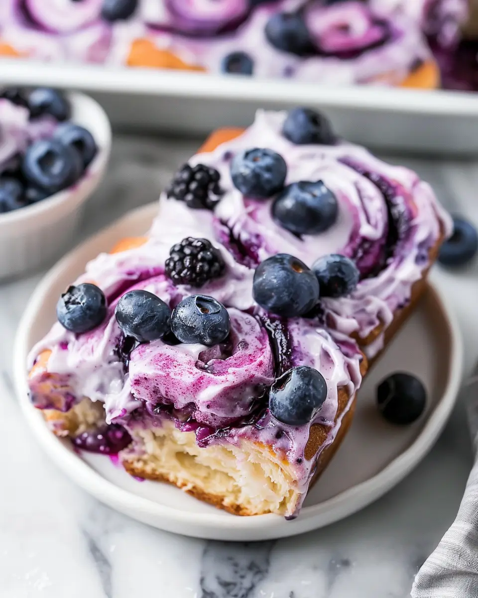 Blueberry Cinnamon Rolls: Indulgent Treat with Cream Cheese Frosting