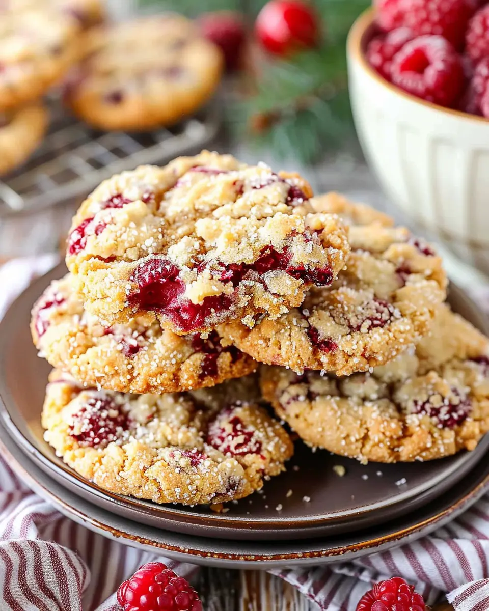 Christmas Cookie Recipes Holiday: Indulgent Raspberry Crumble Cookies