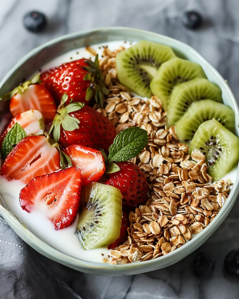 Breakfast Bowl Recipes: Easy Strawberry Kiwi Yogurt Bowl Delight