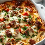 breakfast bowl recipes : High Protein Cottage Cheese Turkey Sausage Breakfast Casserole