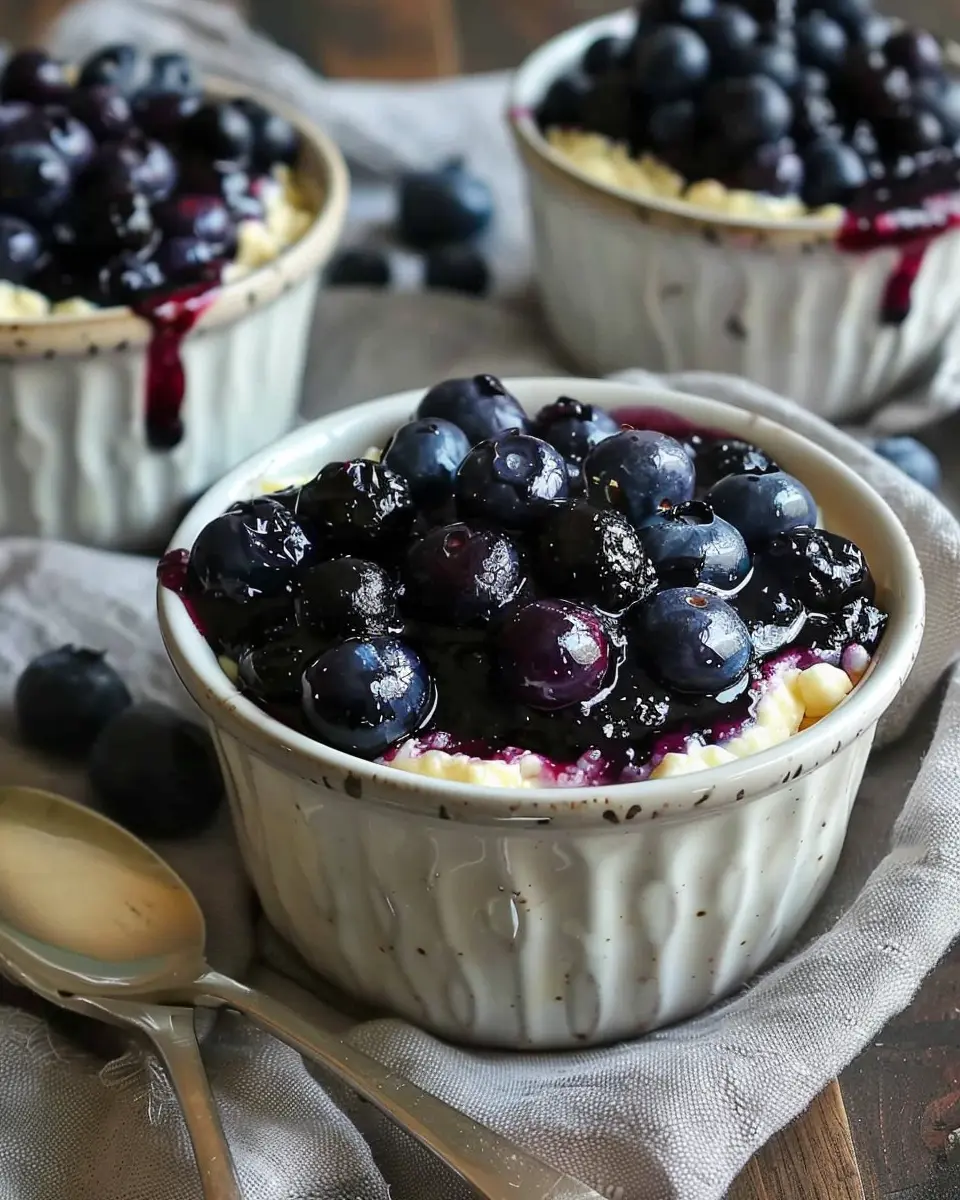 breakfast bowl recipes: Easy Baked Blueberry Cottage Cheese Bowls