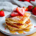 breakfast bowl recipes : Quick & Easy Cottage Cheese Oven Pancakes with Strawberries
