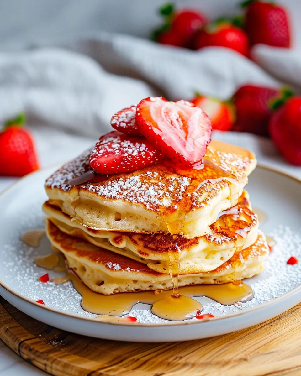 breakfast bowl recipes: Easy Cottage Cheese Oven Pancakes with Strawberries