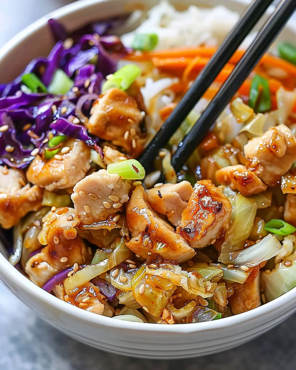 Egg Roll Bowls: Easy Chicken and Cabbage in 10 Minutes