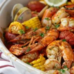 Seafood Boil for Christmas with Garlic Butter Sauce