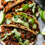 Black Bean Quinoa Tacos (with Cilantro Lime Crema!) DF GF V