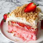 Strawberry Crunch Poke Cake