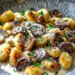 Mushroom Gnocchi with Parmesan Cream Sauce