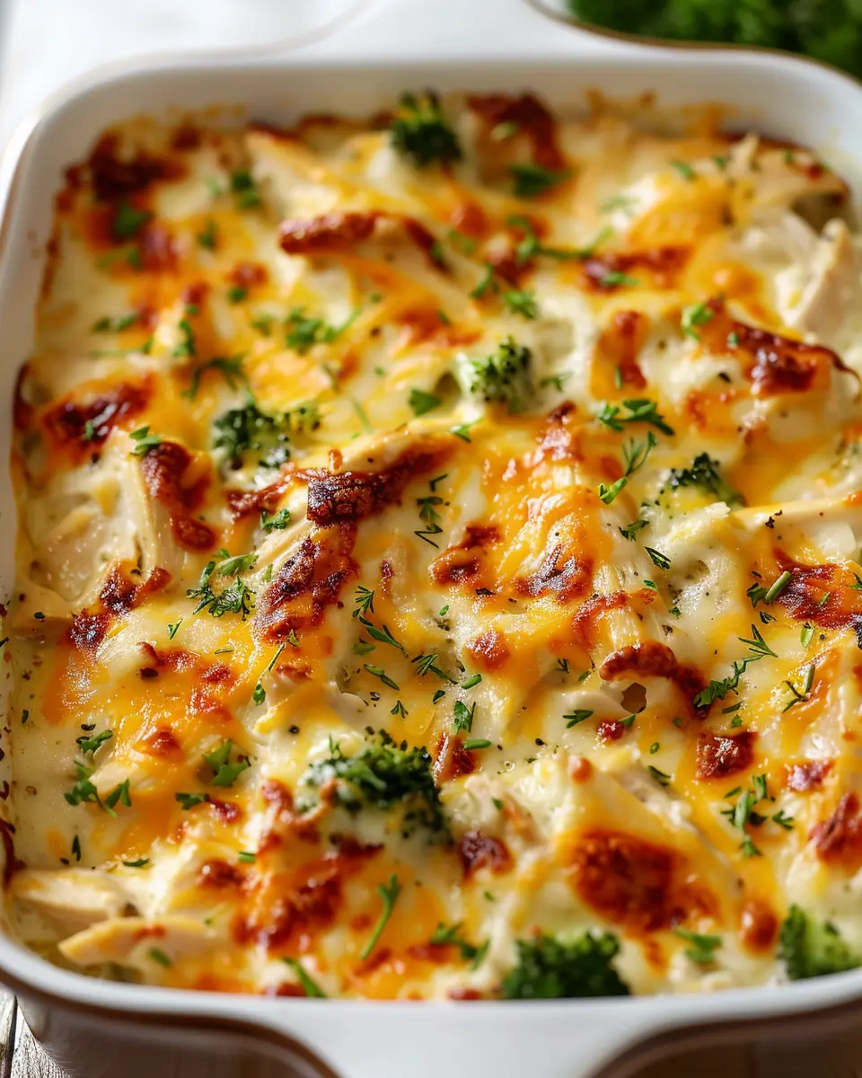 Easy Low Carb Chicken Casserole with Turkey Bacon and Veggies