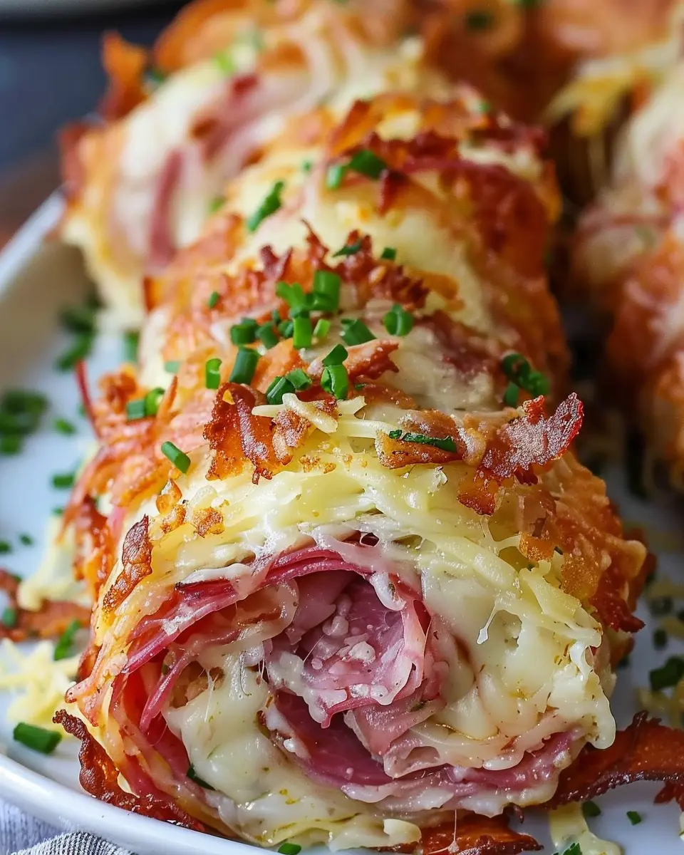 Keto Crispy Reuben Roll-Ups with Turkey Bacon & Chicken Ham Delight
